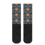 Indian Floral Paisley Pattern Print Crew Socks