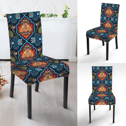 Indian Floral Paisley Pattern Print Dining Chair Slipcover