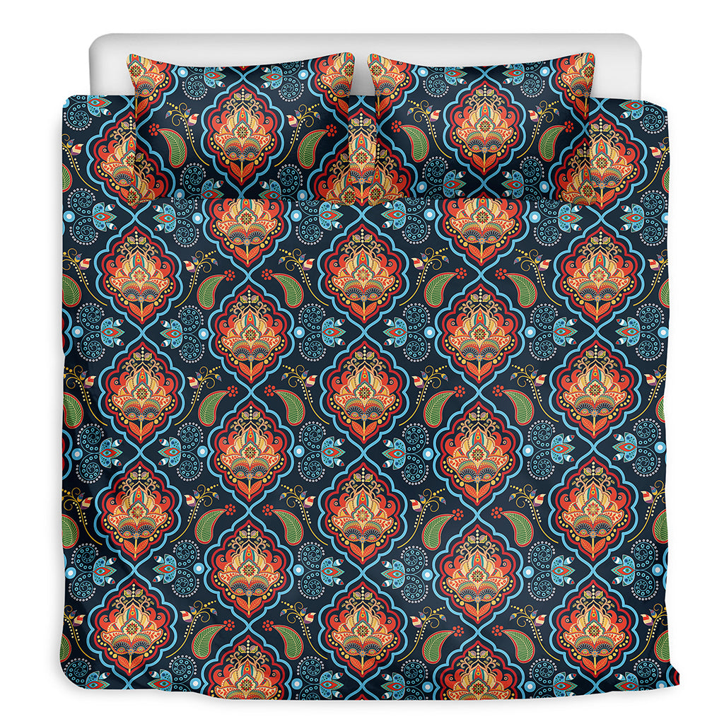 Indian Floral Paisley Pattern Print Duvet Cover Bedding Set