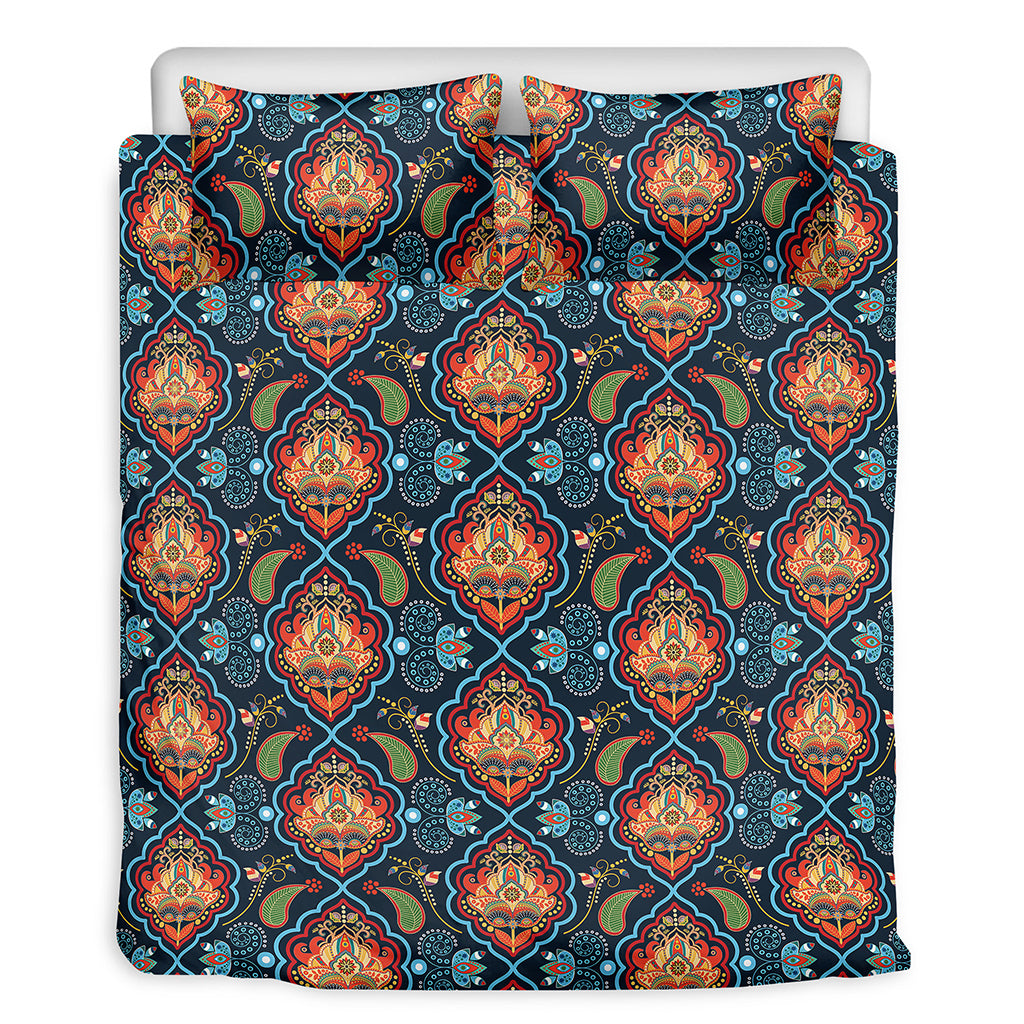 Indian Floral Paisley Pattern Print Duvet Cover Bedding Set