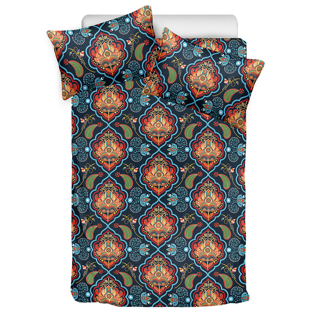 Indian Floral Paisley Pattern Print Duvet Cover Bedding Set
