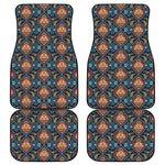 Indian Floral Paisley Pattern Print Front and Back Car Floor Mats