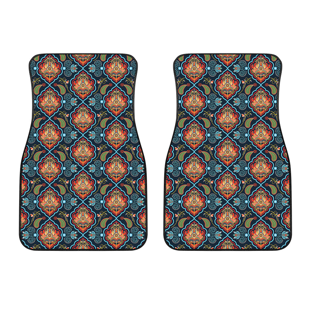 Indian Floral Paisley Pattern Print Front Car Floor Mats