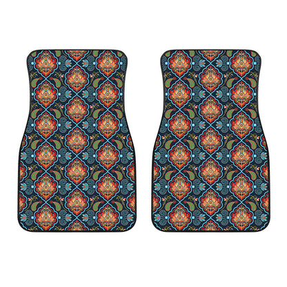 Indian Floral Paisley Pattern Print Front Car Floor Mats