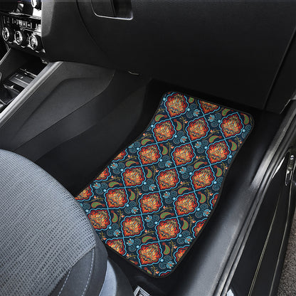 Indian Floral Paisley Pattern Print Front Car Floor Mats