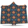 Indian Floral Paisley Pattern Print Hooded Blanket