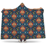 Indian Floral Paisley Pattern Print Hooded Blanket