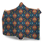 Indian Floral Paisley Pattern Print Hooded Blanket