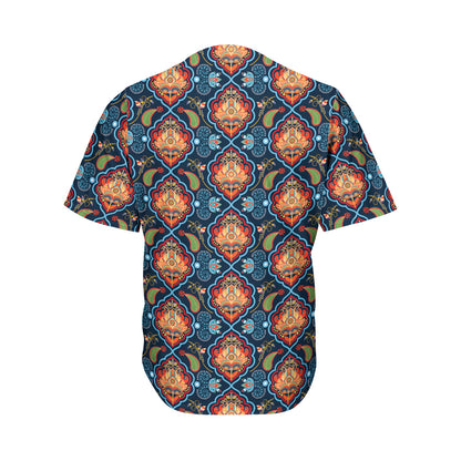 Indian Floral Paisley Pattern Print Men's Baseball Jersey