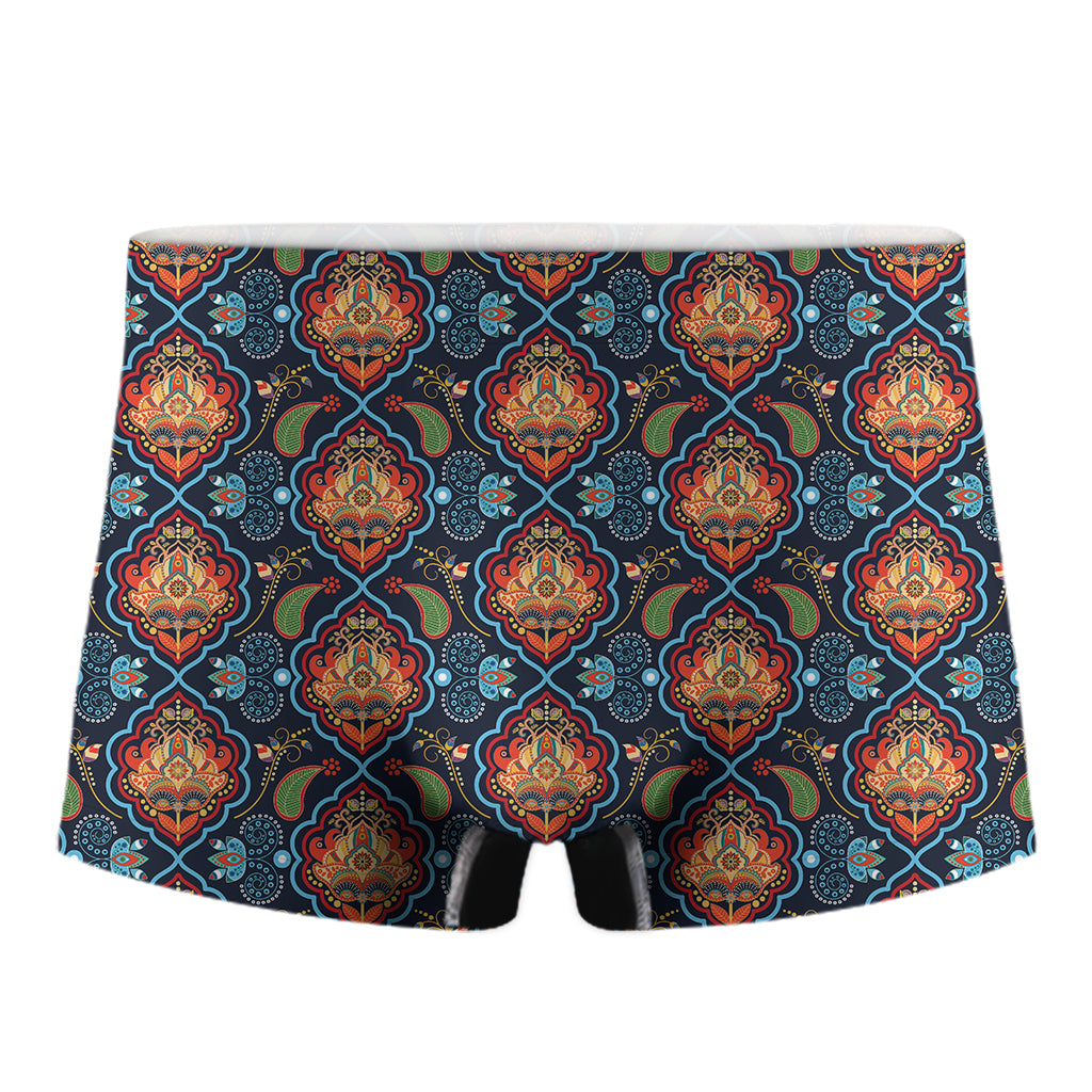 Indian Floral Paisley Pattern Print Men's Boxer Briefs