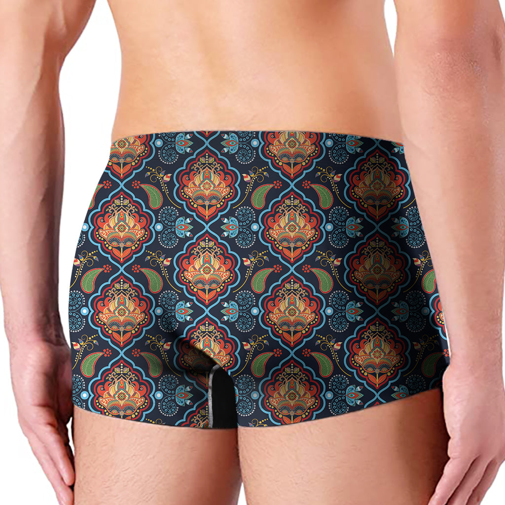 Indian Floral Paisley Pattern Print Men's Boxer Briefs