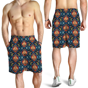 Indian Floral Paisley Pattern Print Men's Shorts