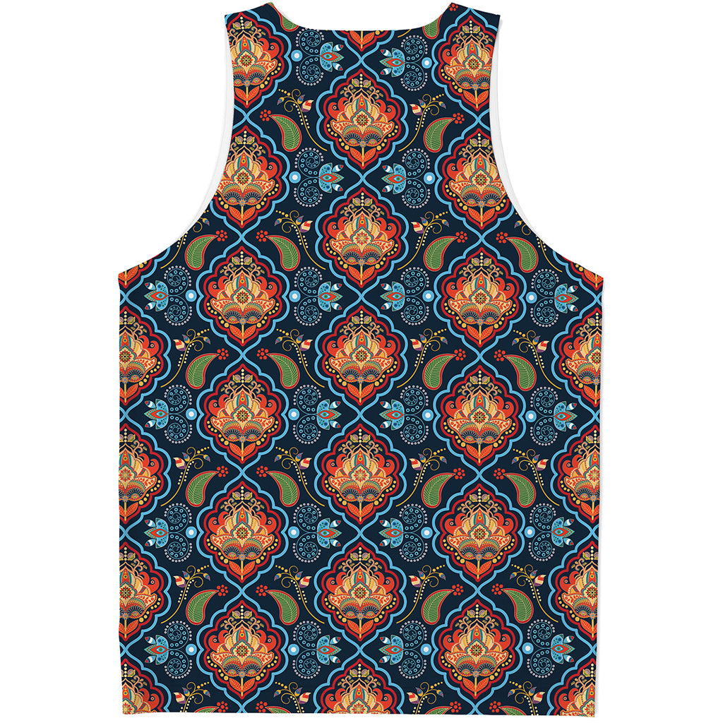Indian Floral Paisley Pattern Print Men's Tank Top