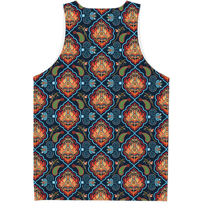 Indian Floral Paisley Pattern Print Men's Tank Top