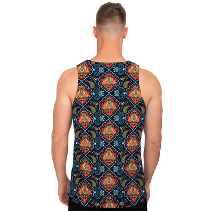 Indian Floral Paisley Pattern Print Men's Tank Top