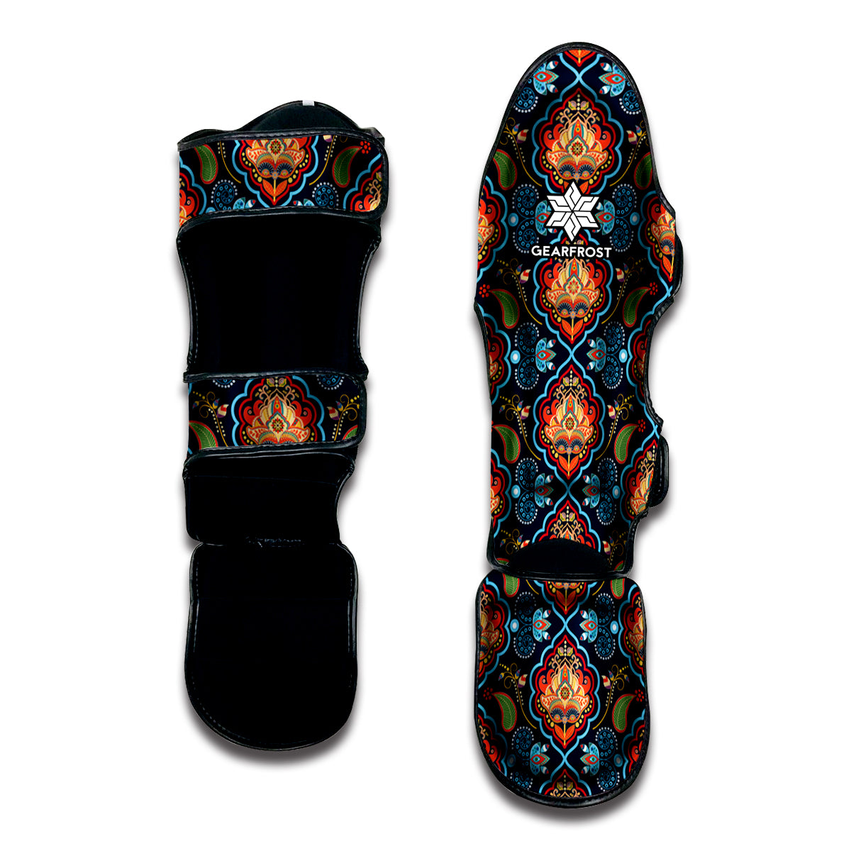 Indian Floral Paisley Pattern Print Muay Thai Shin Guard