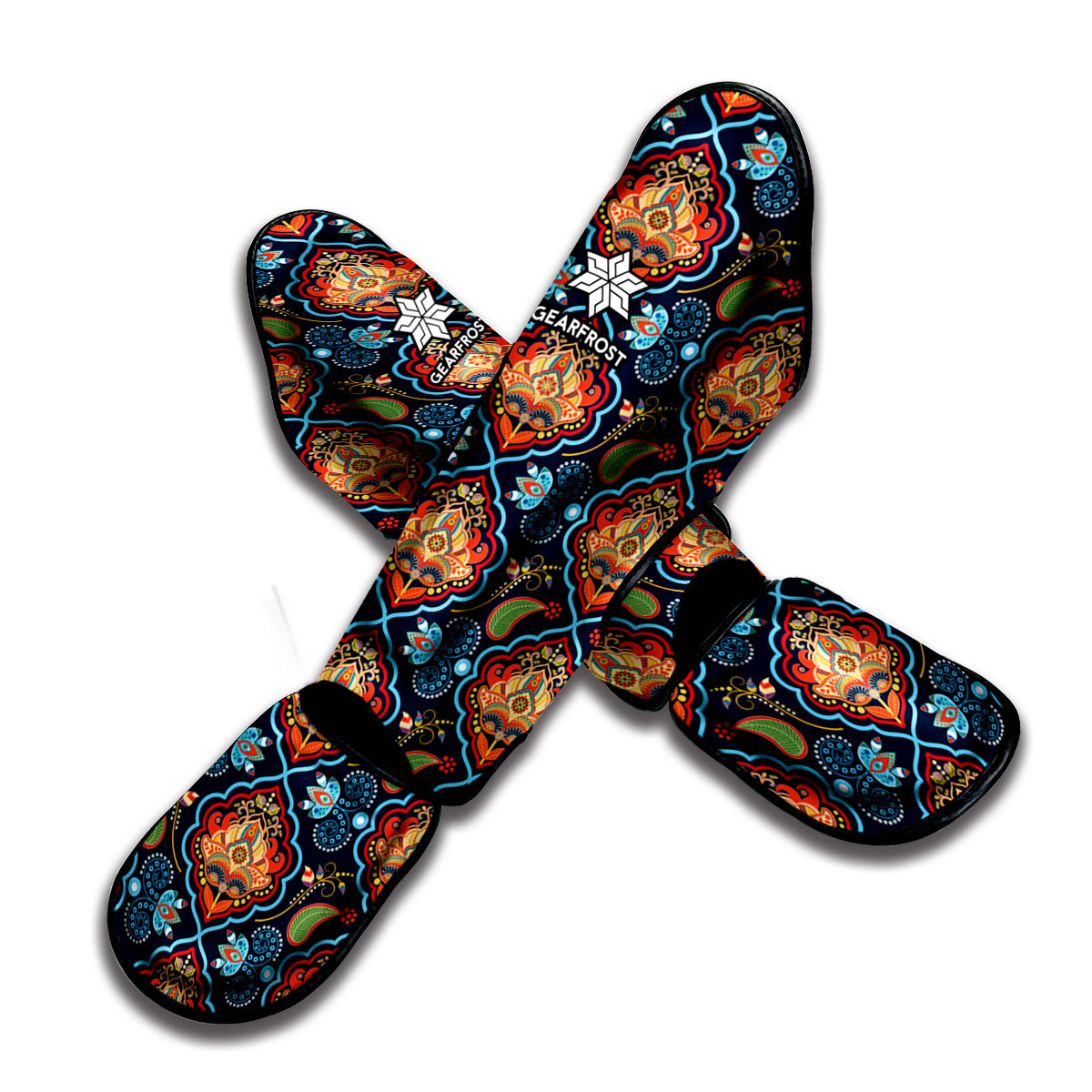 Indian Floral Paisley Pattern Print Muay Thai Shin Guard