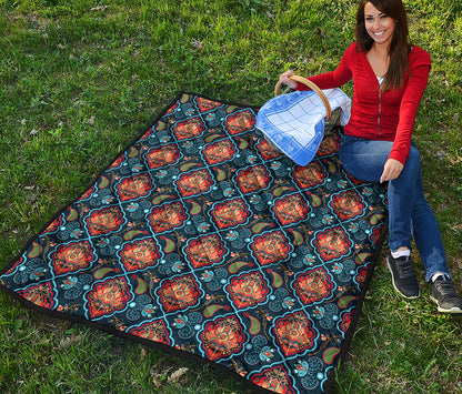 Indian Floral Paisley Pattern Print Quilt