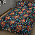 Indian Floral Paisley Pattern Print Quilt Bed Set