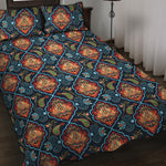 Indian Floral Paisley Pattern Print Quilt Bed Set