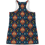 Indian Floral Paisley Pattern Print Women's Racerback Tank Top