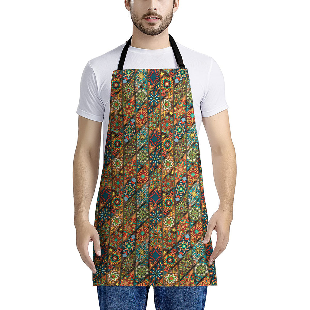 Indian Floral Patchwork Pattern Print Apron