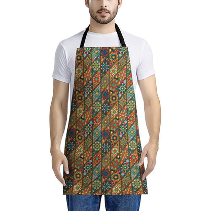 Indian Floral Patchwork Pattern Print Apron