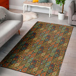 Indian Floral Patchwork Pattern Print Area Rug