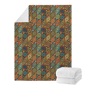 Indian Floral Patchwork Pattern Print Blanket