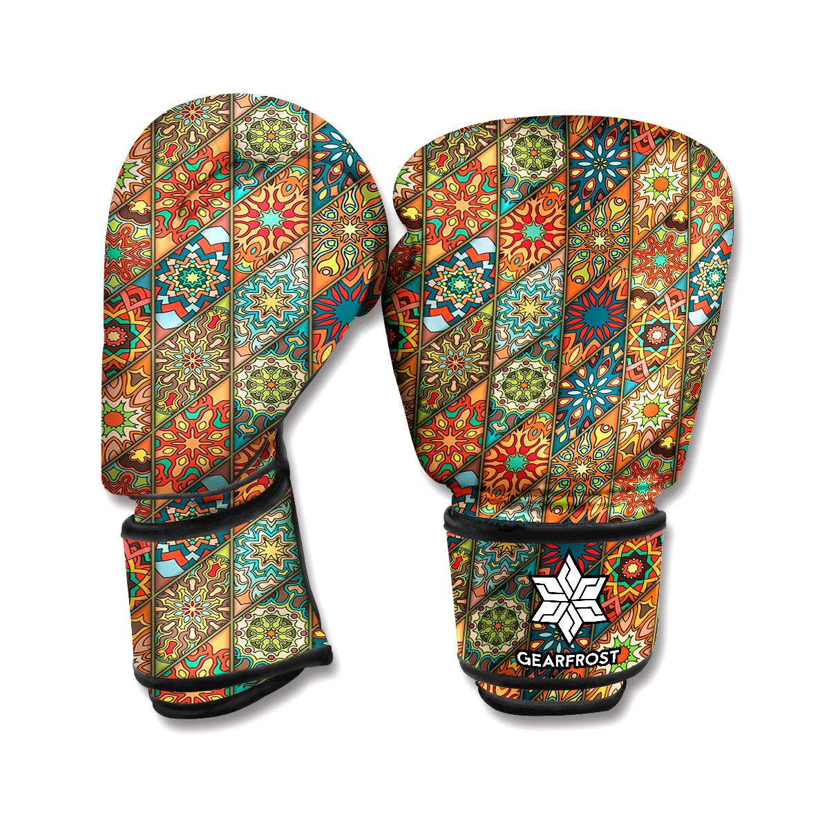 Indian Floral Patchwork Pattern Print Boxing Gloves