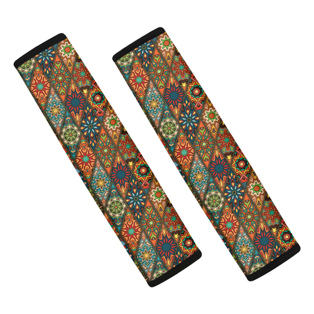 Indian Floral Patchwork Pattern Print Car Seat Belt Covers