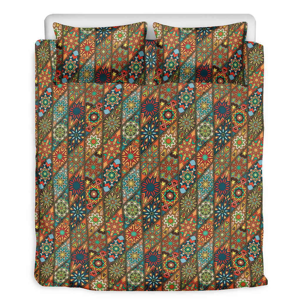 Indian Floral Patchwork Pattern Print Duvet Cover Bedding Set