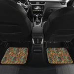 Indian Floral Patchwork Pattern Print Front and Back Car Floor Mats