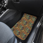 Indian Floral Patchwork Pattern Print Front and Back Car Floor Mats