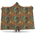 Indian Floral Patchwork Pattern Print Hooded Blanket