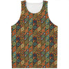 Indian Floral Patchwork Pattern Print Men's Tank Top