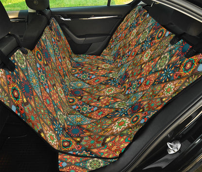 Indian Floral Patchwork Pattern Print Pet Car Back Seat Cover