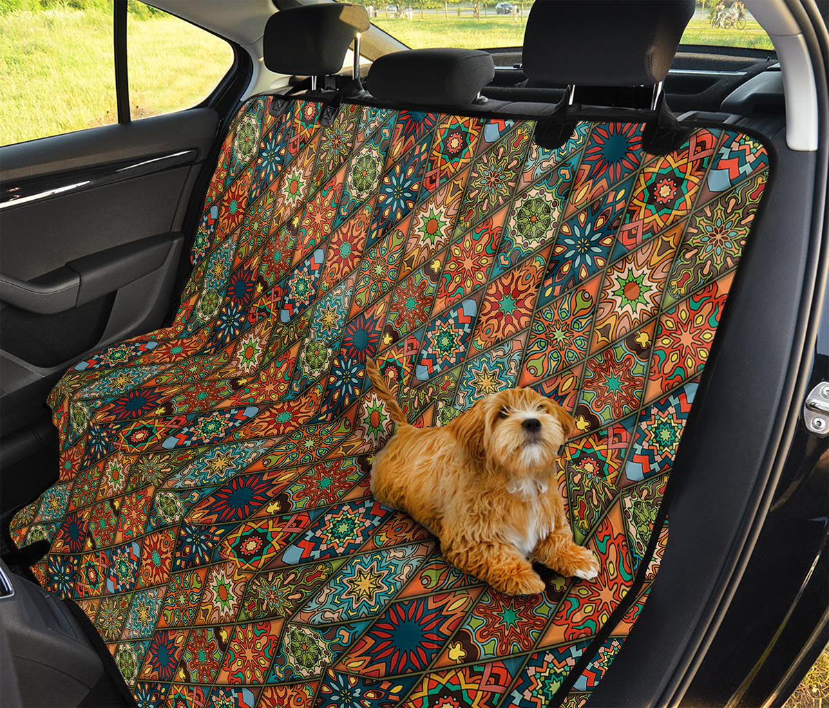 Indian Floral Patchwork Pattern Print Pet Car Back Seat Cover