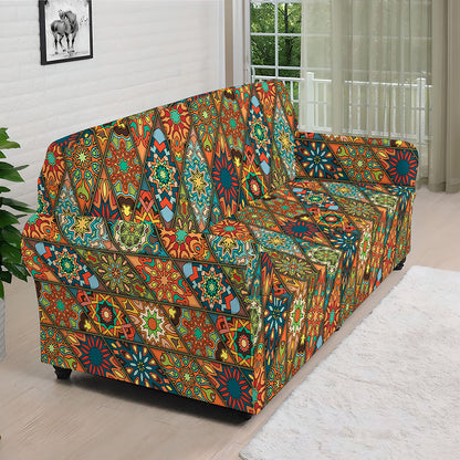 Indian Floral Patchwork Pattern Print Sofa Cover