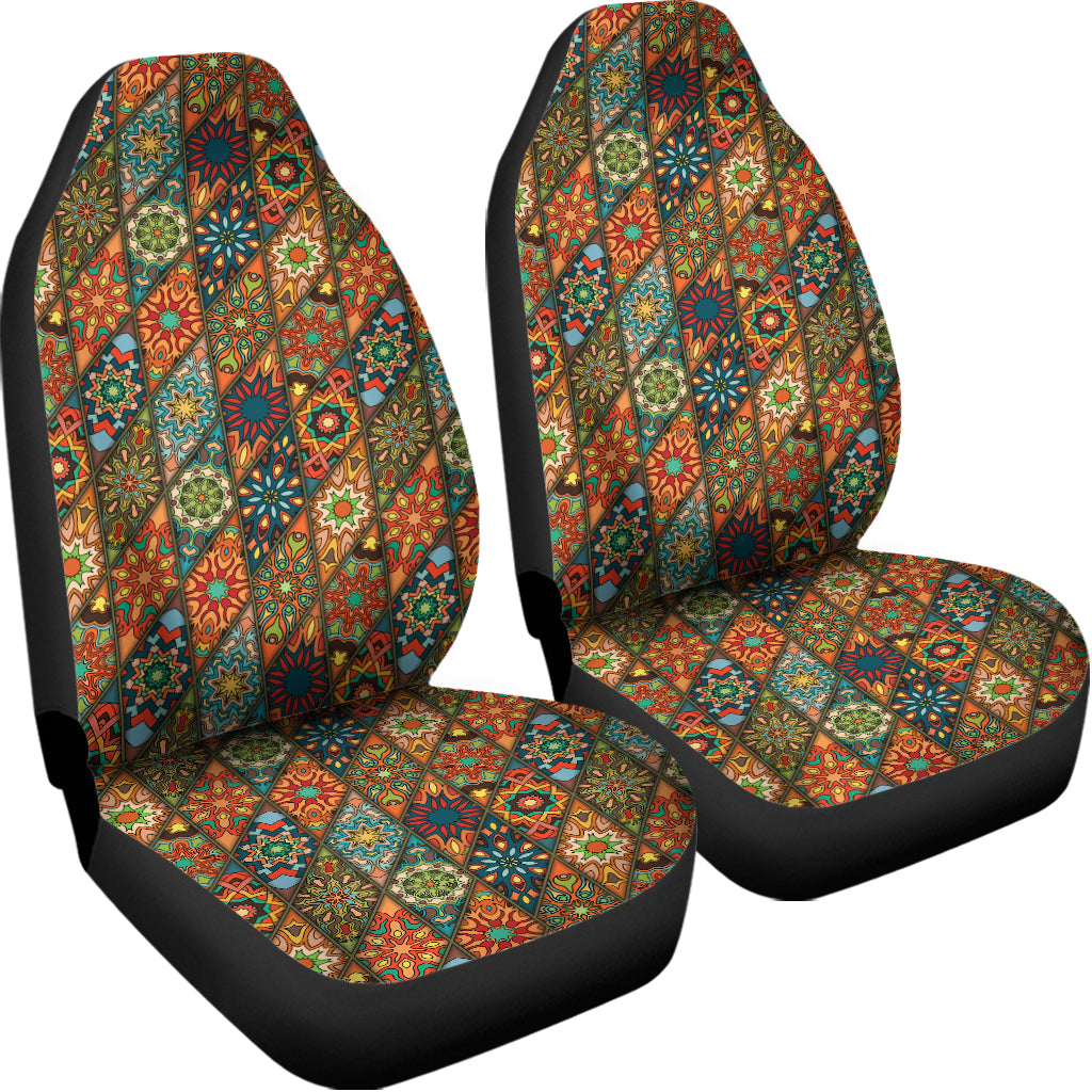 Indian Floral Patchwork Pattern Print Universal Fit Car Seat Covers