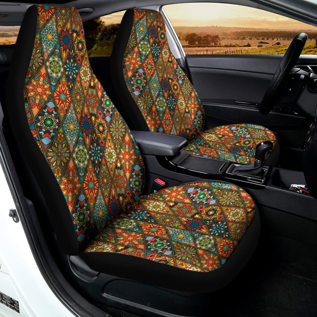 Indian Floral Patchwork Pattern Print Universal Fit Car Seat Covers