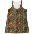 Indian Floral Patchwork Pattern Print Women's Racerback Tank Top
