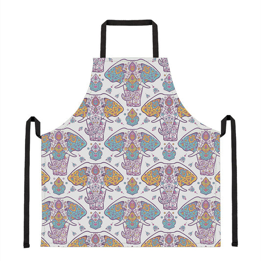 Indian Flower Elephant Pattern Print Apron