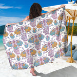 Indian Flower Elephant Pattern Print Beach Sarong Wrap