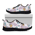 Indian Flower Elephant Pattern Print Black Running Shoes