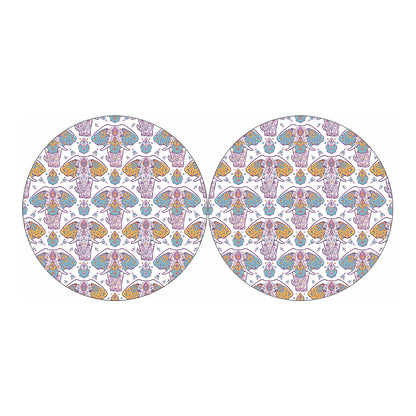 Indian Flower Elephant Pattern Print Car Coasters