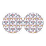 Indian Flower Elephant Pattern Print Car Coasters