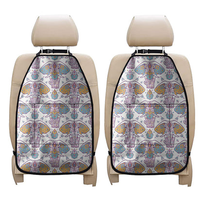 Indian Flower Elephant Pattern Print Car Seat Organizers