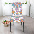 Indian Flower Elephant Pattern Print Dining Chair Slipcover