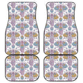 Indian Flower Elephant Pattern Print Front and Back Car Floor Mats